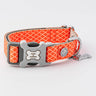 Orange Geometric Fabric Dog Collar