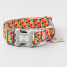 Geometric Multi-colour Fabric Dog Collar