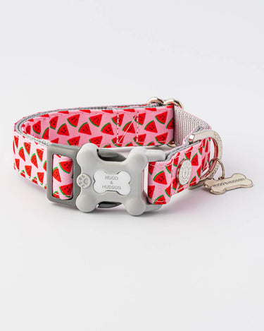 Pink Watermelon Fabric Dog Collar