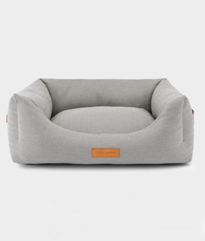 Grey Herringbone Luxury Dog Bed