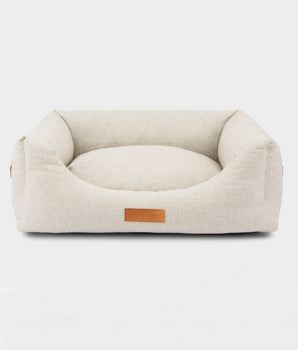 Beige Herringbone Luxury Dog Bed