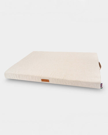 Beige Herringbone Foam Mattress Dog Bed