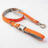 Orange Geometric Fabric Dog Lead