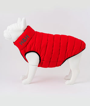 Reversible Dog Puffer Jacket - Red and Navy