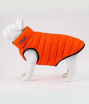 Reversible Dog Puffer Jacket - Orange and Navy