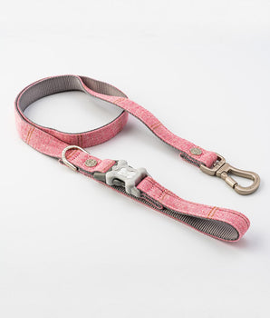 Tweed Dog Lead - Pink Checked