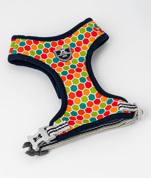 Fabric Dog Harness - Geometric Multi-colour