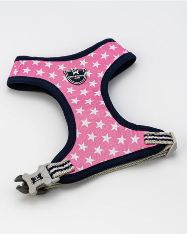 Fabric Dog Harness - Pink Star