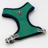 Fabric Dog Harness - Striped Navy and Green