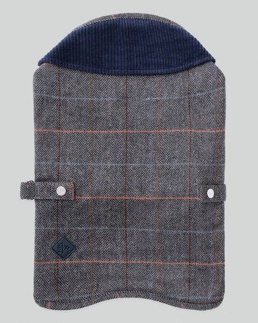 Grey Checked Herringbone Tweed Dog Jacket Back