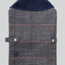 Grey Checked Herringbone Tweed Dog Jacket Back