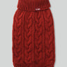 Cable Knit Pullover Dog Jumper - Brick