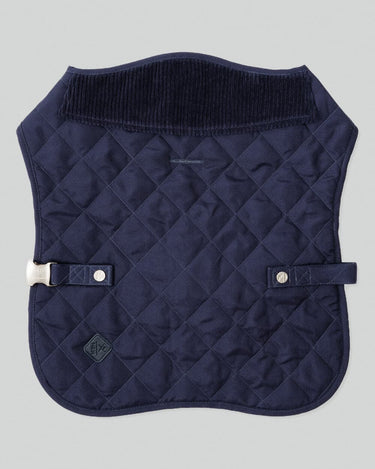 Navy Quilted Dog Jacket Back