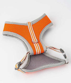 Mesh Dog Harness - Orange Back Buckle