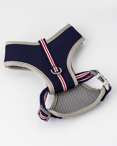 Mesh Dog Harness - Navy Back Buckle