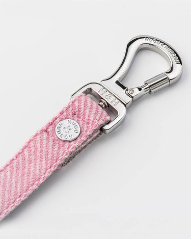 Tweed Dog Lead - Pink Herringbone Hook