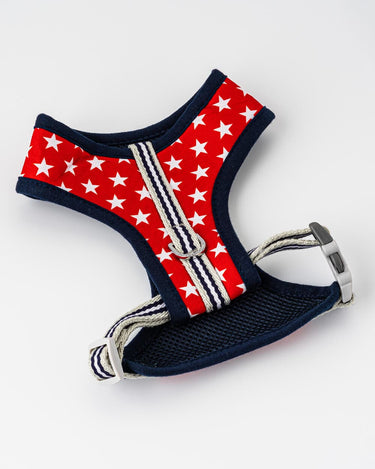 Fabric Dog Harness - Red Star Back Buckle