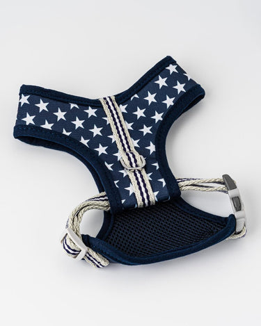 Fabric Dog Harness - Navy Star Back Buckle