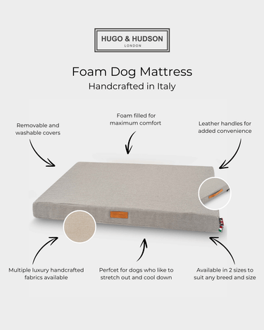 Grey Herringbone Foam Mattress Dog Bed Key Features