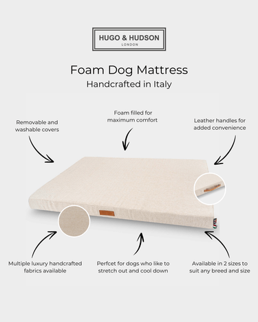 Beige Herringbone Foam Mattress Dog Bed Key Features