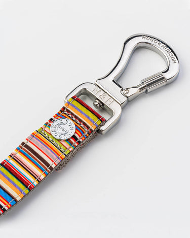 Striped Multi-colour Fabric Dog Lead Hook