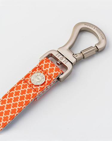 Orange Geometric Fabric Dog Lead Hook