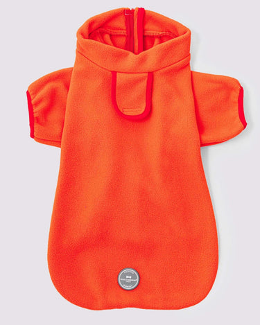 Outdoor Fleece Dog Jacket - Orange Back