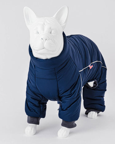 Outdoor Winter Dog Suit - Navy Front View