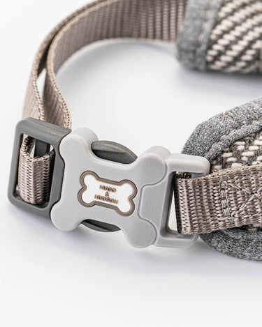 Tweed Dog Harness - Grey Herringbone Adjustable Clip