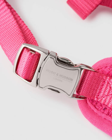 Pink Luxury Tweed Dog Harness Metal Buckle