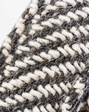 Tweed Metal Buckle Dog Collar - Grey Herringbone Pattern