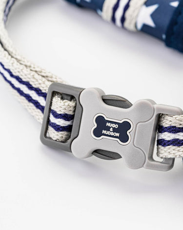 Fabric Dog Harness - Navy Star Clip