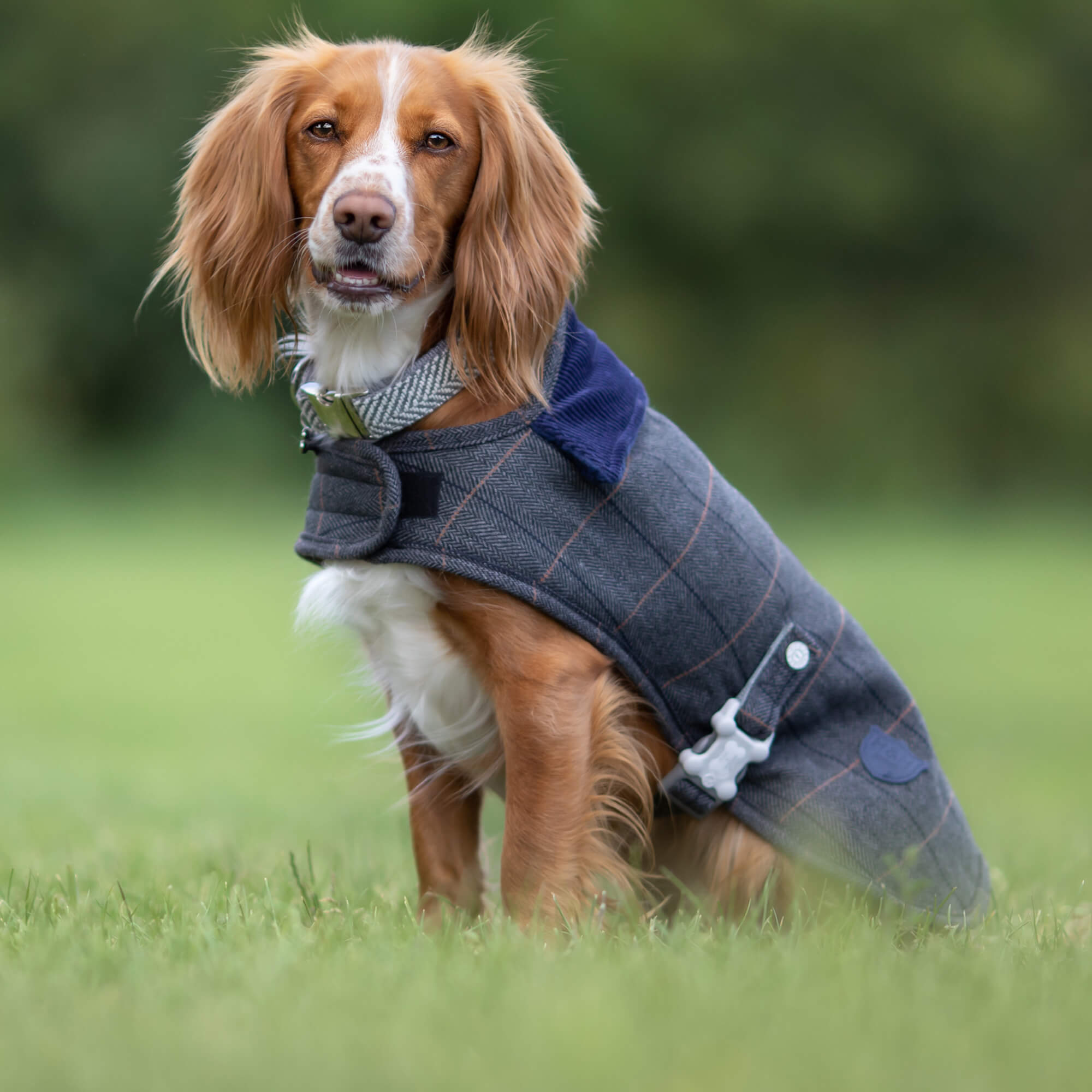 Grey Checked Herringbone Tweed Jacket