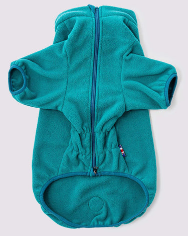 Outdoor Fleece Dog Jacket - Teal Green Front