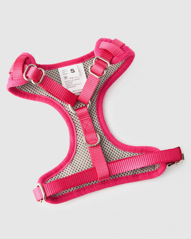 Pink Luxury Tweed Dog Harness Back Buckle