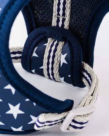 Fabric Dog Harness - Navy Star Adjustment