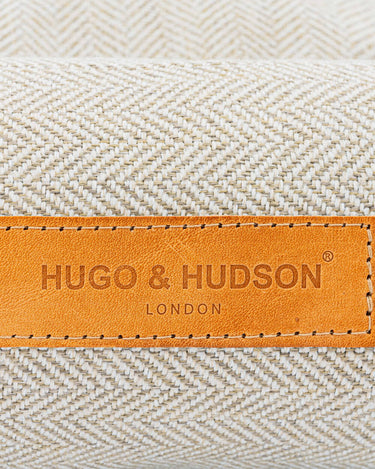 Sand Herringbone Luxury Dog Bed Stitching