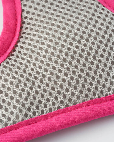 Pink Luxury Tweed Dog Harness Mesh Backing