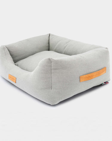 Grey Luxury Dog Bed Side Handles