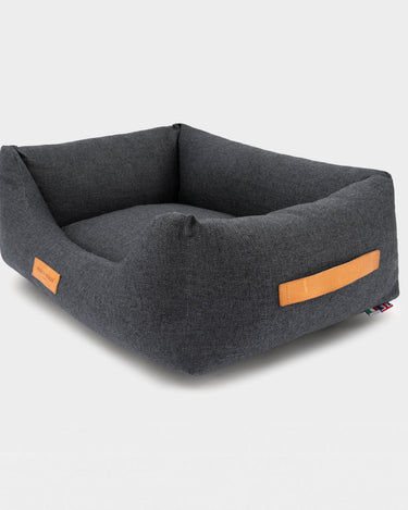 Dark Grey Luxury Dog Bed Side Handles