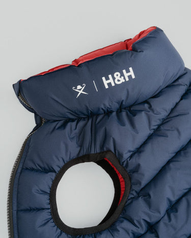 Reversible Dog Puffer Jacket - Navy & Berry Branding