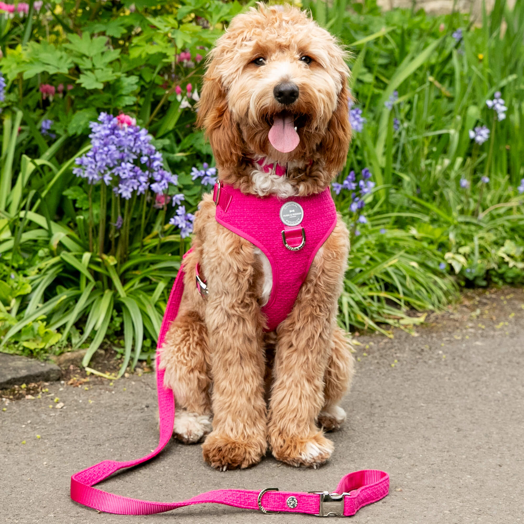 Pink Luxury Tweed Dog Harness