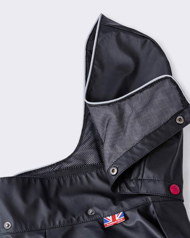 All-weather Dog Raincoat - Black Removable Hood