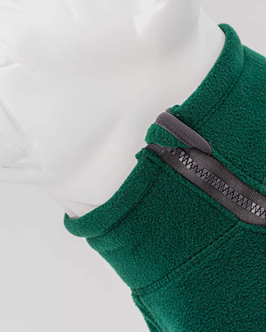 Cosy Warm Fleece Dog Jacket - Forest Green Collar