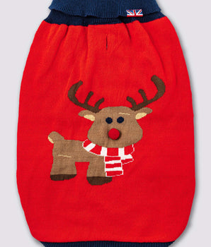 Christmas Dog Sweater - Reindeer Back