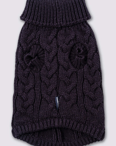 Cable Knit Dog Sweater - Navy Front