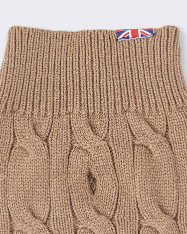 Knitted Dog Jumper - Camel Lead Hole