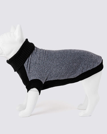 Fleece and Knit Dog Jumper - Grey