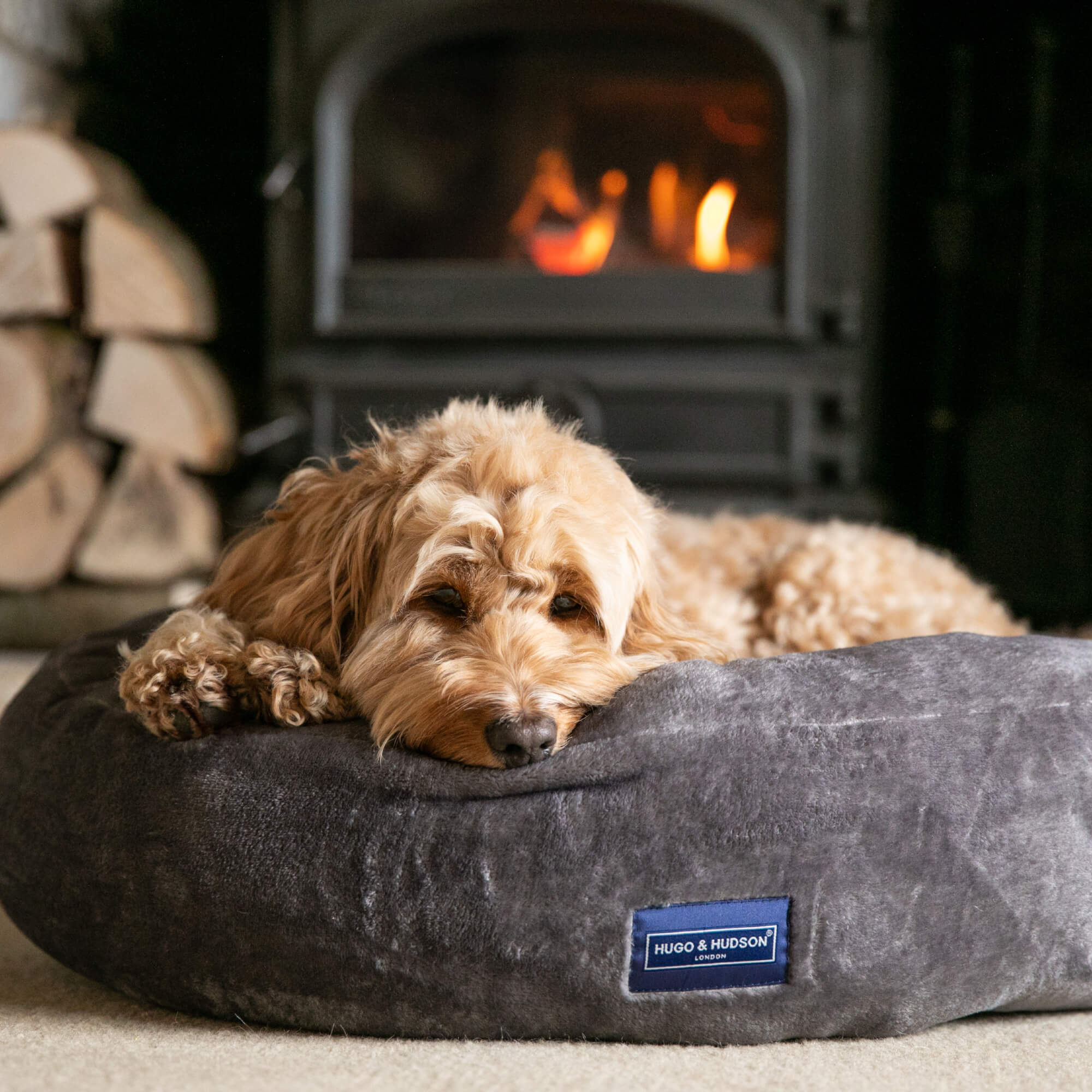 Grey Donut Dog Bed