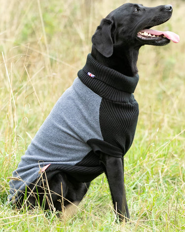 Fleece and Knit Dog Jumper - Grey Lifestyle